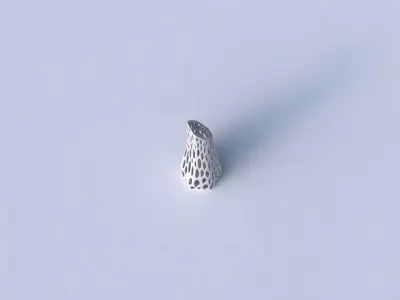 Vase top bent hexagon with smooth organic lattice 3D print model