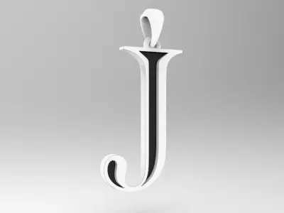 Alphabet Latin J 3D print model