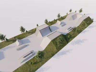 Skatepark-Skate Park PACK 3D model