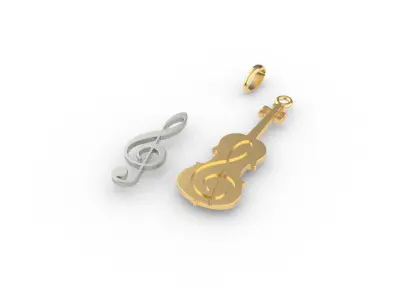 violin pendant  3D print model