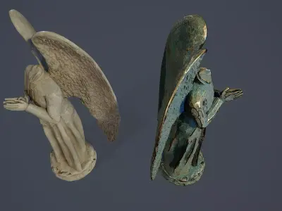 Dead Angel statue PBR Low-poly 3D model