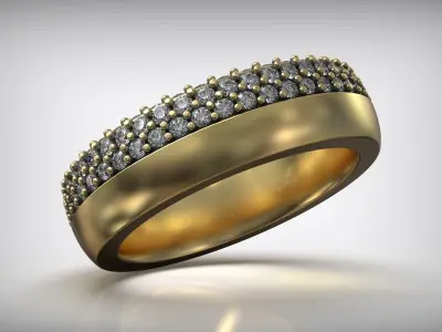 Pave Diamond Luxury Wedding Band  3D print model