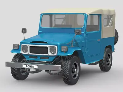Toyota Land Cruiser J40 1979 Low-poly 3D model