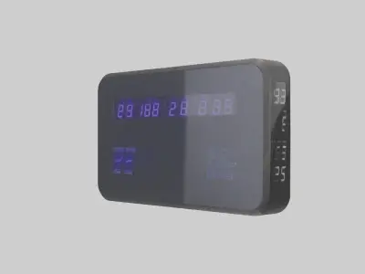 Digital Display Wall Clock model Low-poly 3D model