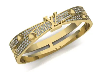 louis vuitton bracelet double cross 3D model