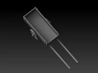 Wooden Vagon Cart  Low-poly 3D model