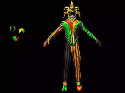 Body of a Stylized Joker Low-poly 3D model