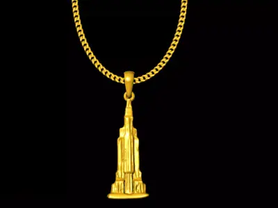 Burj khalifa pendant charms - one inch pendant 3D print model