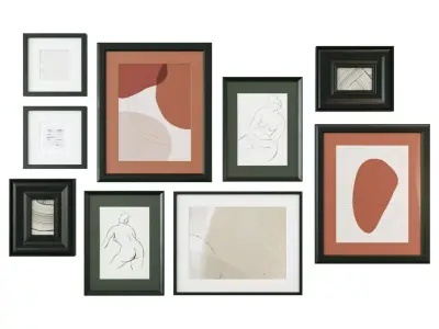 Abstract painting gallery wall 3D model