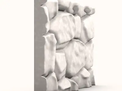 Dry-Stacked Stone Fence Mesh 3D model