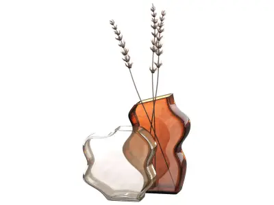 Decorative Glass Vases Frosted colored glass 3D model