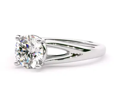 Coronado Split Shank Solitaire Engagement Ring 3D print model