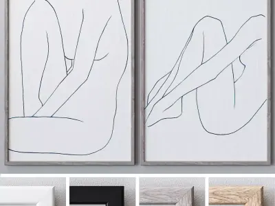 Set of large wall paintings  528 3D model