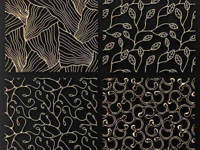 collection of golden lattice 3D model