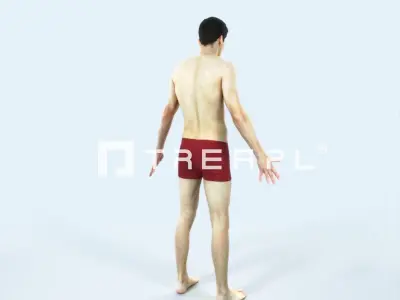 Prime L Beach Animated Rigged Sports Man Low-poly 3D model