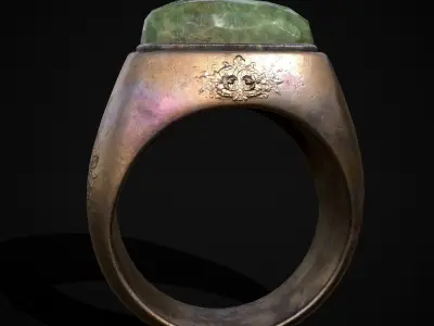 Jade Signet Ring Low-poly 3D model