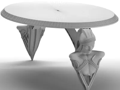 AUREA Table Luxury Futuristic Sculptural Base Free 3D model