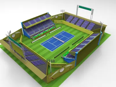 Tennis Stadium  Low-poly 3D model