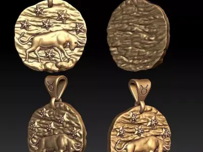 Horoscope Taurus pendant 3D print model