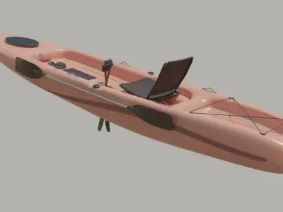 Kayak 3D model Low-poly 3D model