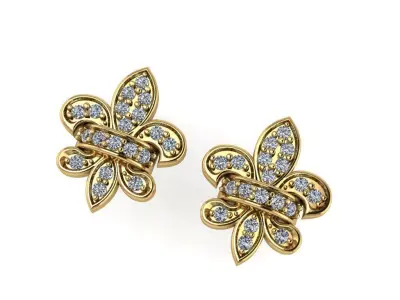 Royal lily earrings  3D print model