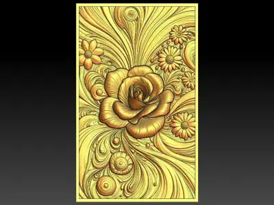 20 Rose CNC Relief Model 3D print model