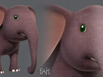 Elephant V01 Low-poly 3D model