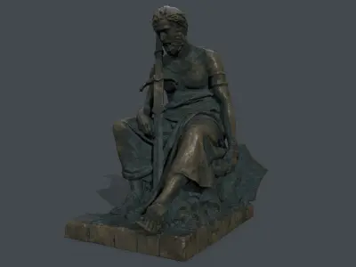 Man Statue 4 Low-poly 3D model