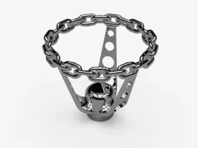 3d printable lowrider chain link steering wheel hi-poly 3D print model