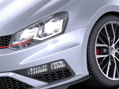 Volkswagen Polo GTi 3-door 2015 VRAY 3D model