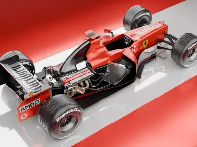 Ferrari F2004 F1 car 3D model