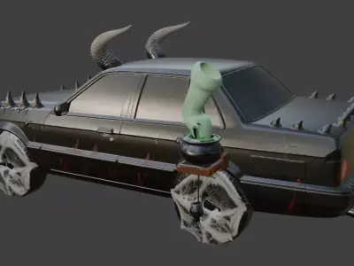 Demonic Halloween Car 3D print model