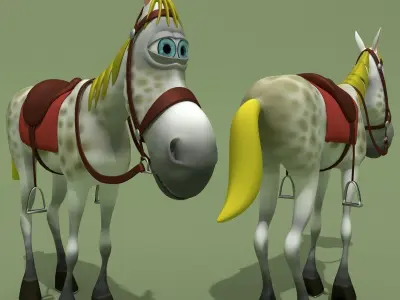 Cartoon Comic Horse 3D model