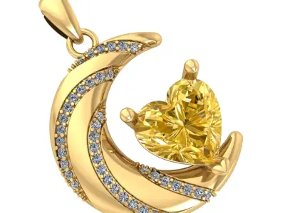 Diamond pendant 3d render 3D print model purchase