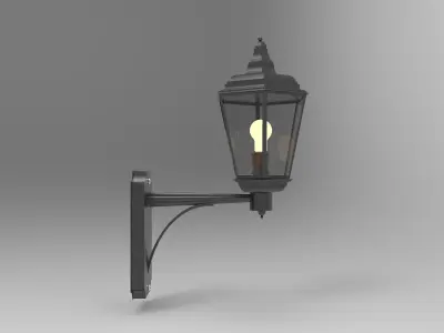 lantern F outdoor wall light with candle 3D model