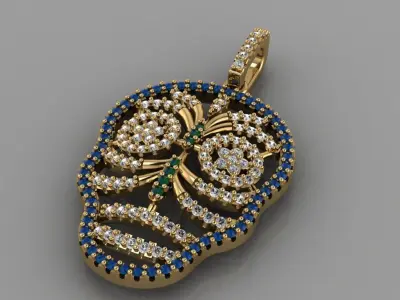 Skull - Pendant 3D print model 3D print model