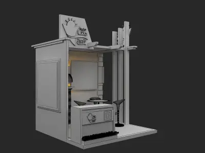 kiosk partition booth a348a 3D model