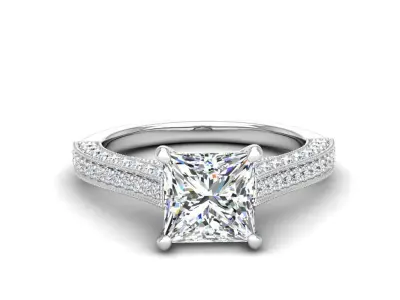 Engagement ring Sophia princess 3D print model