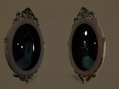 Vintage Mirror- Game Ready Low Poly PBR 3D Model  Low-poly 3D model