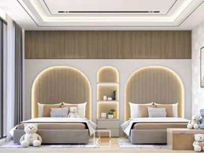 Design Twin Bedroom 3D model