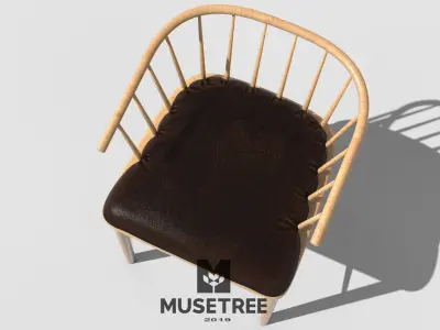 Chair muse tree Low-poly 3D model