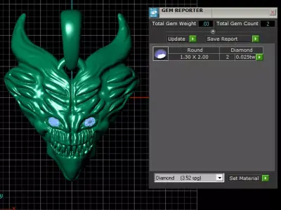 Gold demon pendant 3D printable model   3D print model