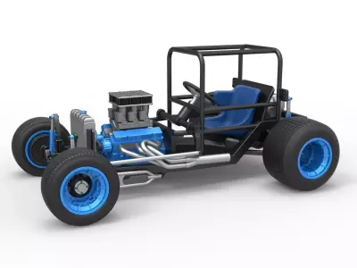 Vintage Dirt Supermodified stock car Base Scale 1 to 25 3D print model