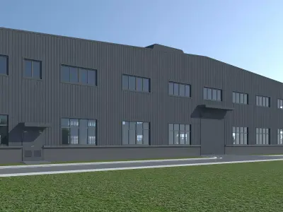Industrial Building Factory 3D model