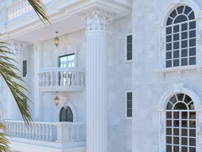 White Classic Villa 3D model