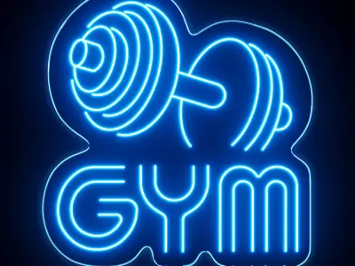 GYM Neon Sign 3D model