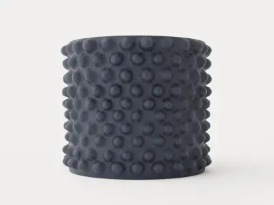 Cloudy Pot Medium - Dark Grey Low-poly 3D model