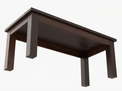 Wooden rectangle coffee table 3D model