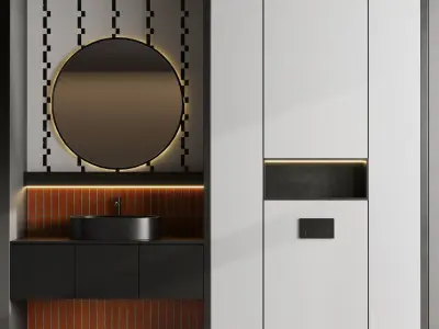Bathroom furniture by inbani faucet set 87 Low-poly 3D model