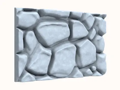 Dense Shale Stone Wall Asset 3D model